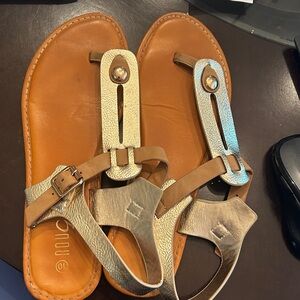 Black and Gold and Cheetah print Sandals